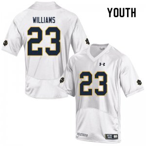 Notre Dame Fighting Irish Youth Kyren Williams #23 White Under Armour Authentic Stitched College NCAA Football Jersey OUI1599HK